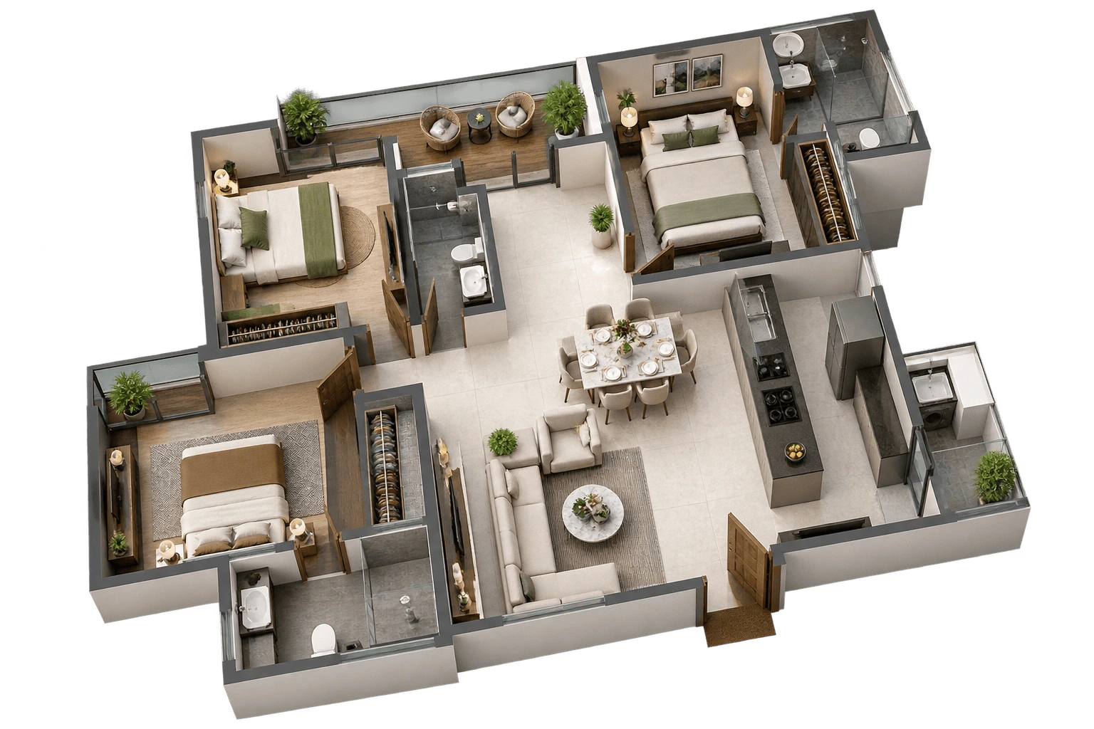 Mahindra Mahalunge, Pune 3 BHK Floor Plan